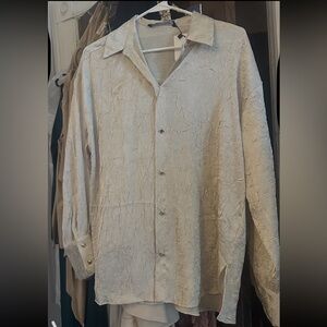 Elegant Cream Textured Blouse